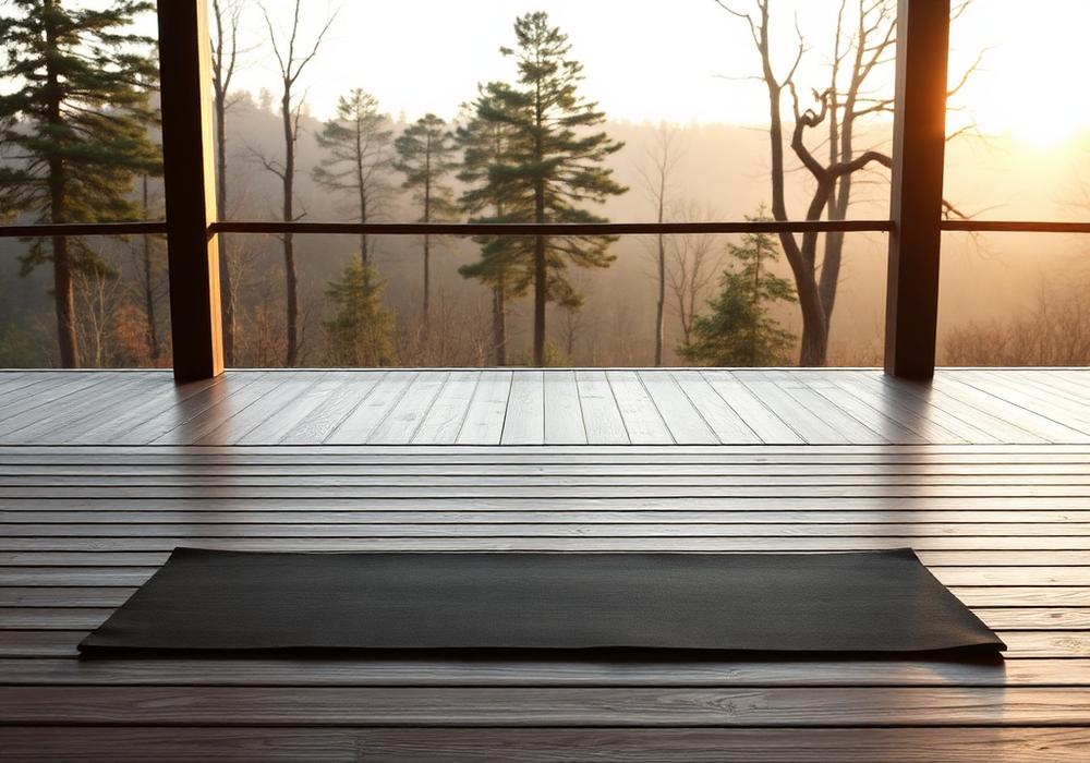Esterilla de yoga al amanecer